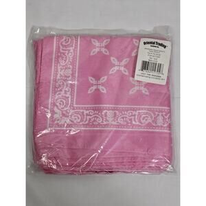 12 Oriental Trading Sassy Pink Paisley Bandanas One Dozen New Party Halloween